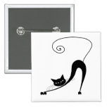 Black Whimsy Kitty 2 Pinback Button