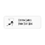 Black Whimsy Kitty 2 Return Address Label