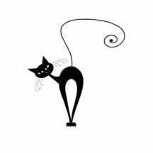 Black Whimsy Kitty 3 Acrylic Cut Outs