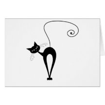 Black Whimsy Kitty 3 Card