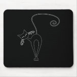 Black Whimsy Kitty 3 Mousepad