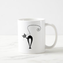Black Whimsy Kitty 3 Mugs