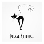 Black Whimsy Kitty 3 Personalized Invite