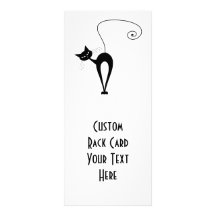 Black Whimsy Kitty 3 Rack Card Design