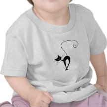 Black Whimsy Kitty 3 T Shirt