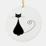 Black Whimsy Kitty 4 Christmas Ornament