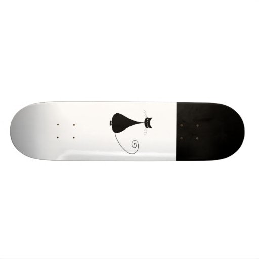 Black Whimsy Kitty 4 Skateboard