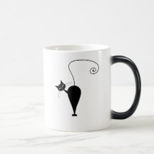Black Whimsy Kitty 5 Coffee Mug