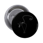 Black Whimsy Kitty 5 Pinback Buttons