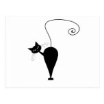 Black Whimsy Kitty 5 Post Card