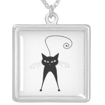 Black Whimsy Kitty 6 Pendants