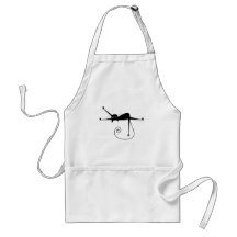 Black Whimsy Kitty 7 Apron