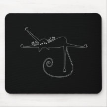 Black Whimsy Kitty 7 Mouse Pads