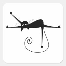 Black Whimsy Kitty 7 Sticker