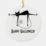 Black Whimsy Kitty 8 Christmas Ornaments