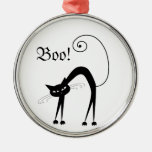 Black Whimsy Kitty 9 - Boo! Christmas Tree Ornament