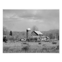 Black & White 11 x 8.5 Weathered Barn Photographic Print