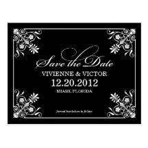 BLACK & WHITE AFFAIR | SAVE THE DATE ANNOUNCEMENT POST CARDS