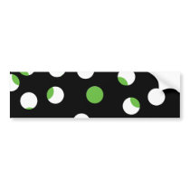 Black, White and Green Spotty Pattern. Bumper Sticker