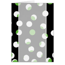Black, White and Green Spotty Pattern. Card