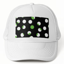 Black, White and Green Spotty Pattern. Hat
