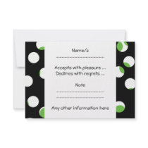 Black, White and Green Spotty Pattern. Invitations