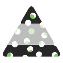 Black, White and Green Spotty Pattern. Triangle Stickers