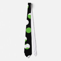 Black, White and Green Spotty Pattern. Neck Tie