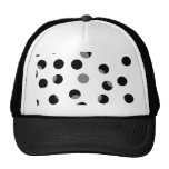 Black, white and grey spotty pattern. hats