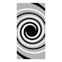 Black, White and Grey Twist Design. Customized Photo Card