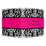 Black, White, and Hot Pink Damask Binder