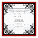 Black, White, and Red Baroque Wedding Invitation