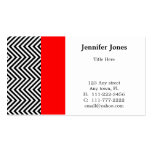 Black, White, and Red Chevron Business Card