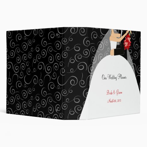 Black White and Red Wedding Planner binder
