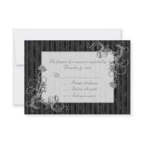 Black, White and Silver RSVP Cards - Template Personalized Invites