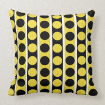Black, white and yellow American MoJo Pillow