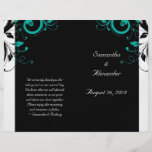 Black White Aqua Reverse Swirl Foldable Program Custom Flyer
