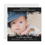Black White Baby Boy Photo Birth Announcements