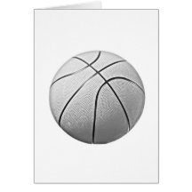 Black & White Basketball Greeting Cards