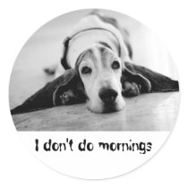 Black & White Basset Hound Sticker