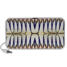 Black White Beige Geometric Doodle Speakers