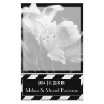Black & White Blank Iris Personalized Stationery