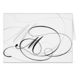 Black & White Calligraphy Initial M Monogram Cards