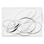 Black & White Calligraphy Initial Y Monogram Cards
