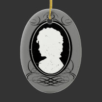Black & White Cameo Woman ornaments