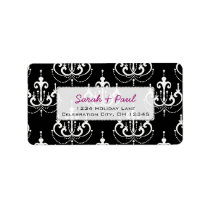 Black & White Chandeilers Return Address Label