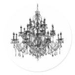 Black White Chandelier Envelope Seal Sticker Label