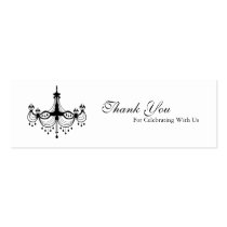 Black & White Chandelier Favour Tag