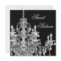 Black White Chandelier Sweet 16 Party