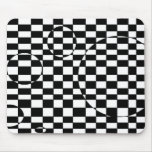 Black & White checkered 3d illusion Mouse Pads
